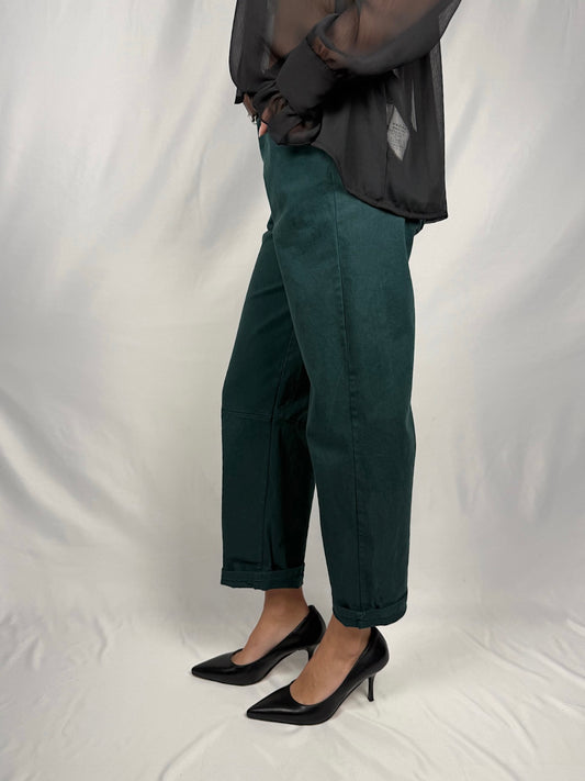 Pantalone con Cintura Tensione-In Verde