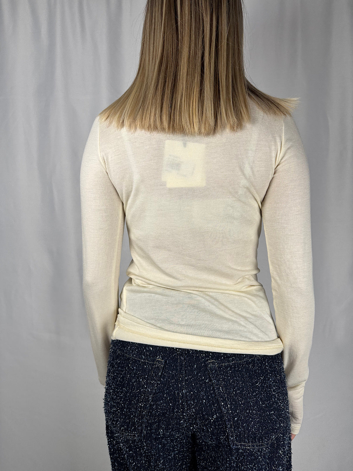 Maglia Manica Lunga Basic Bianca Vicolo