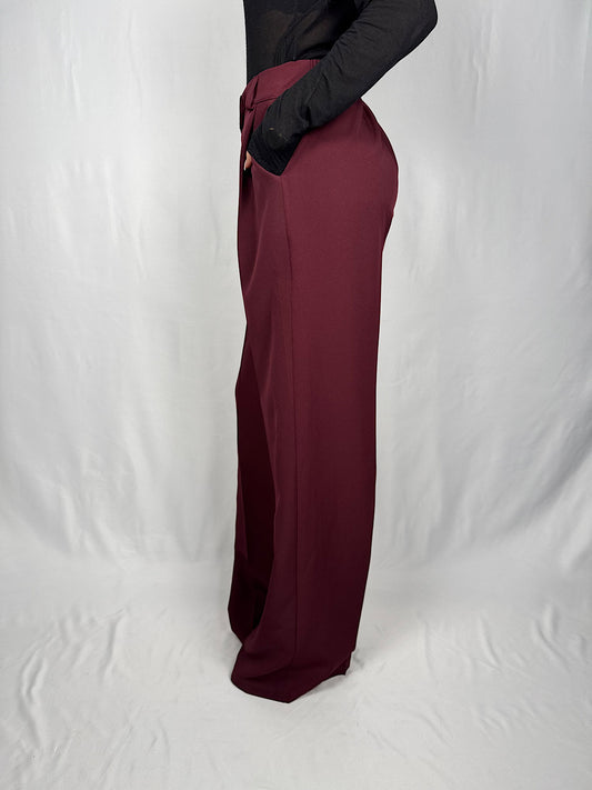 Pantalone Dritto con Elastico Bordeaux Armonia