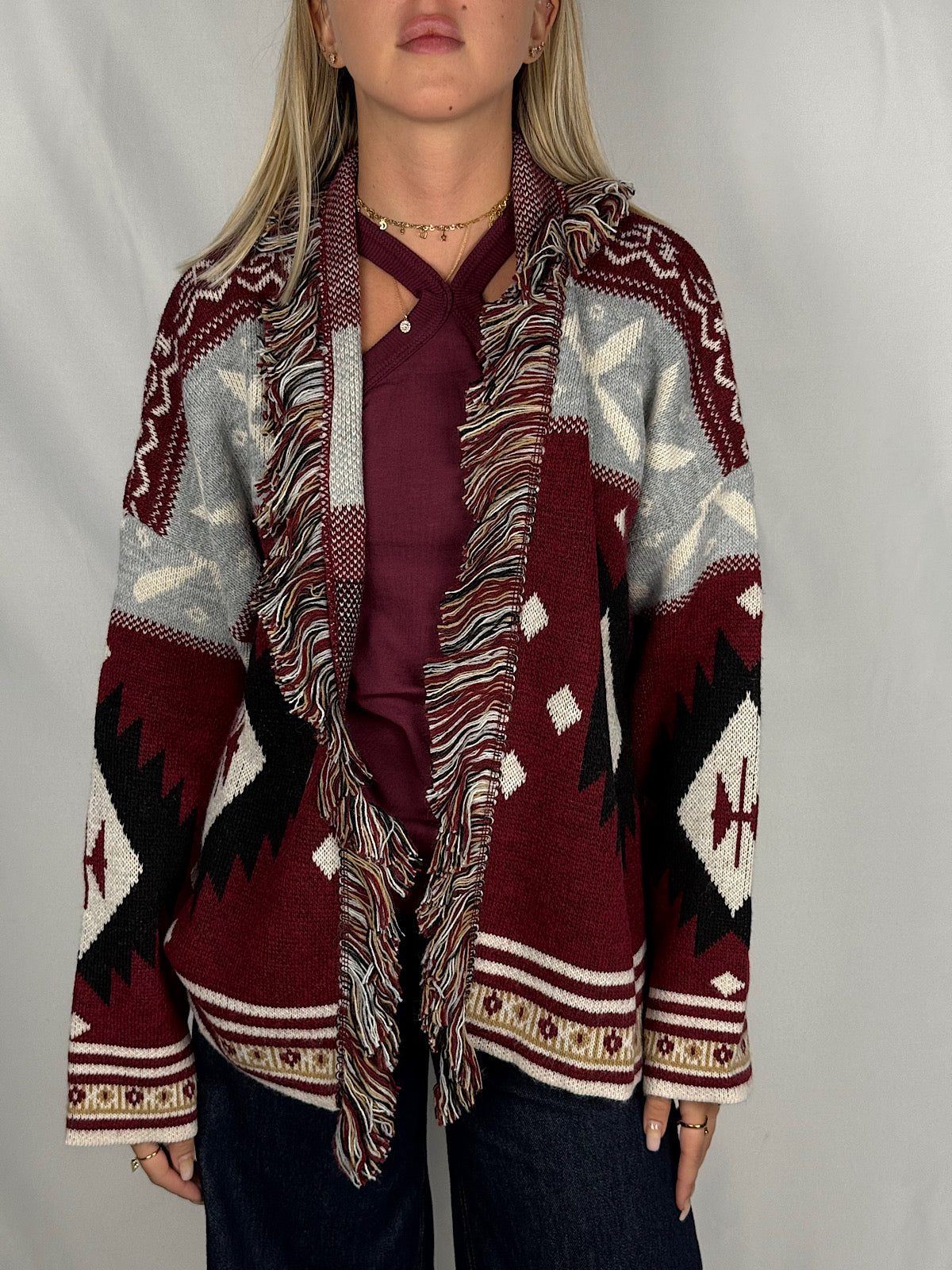 Cardigan Fantasia SusyMix Bordeaux