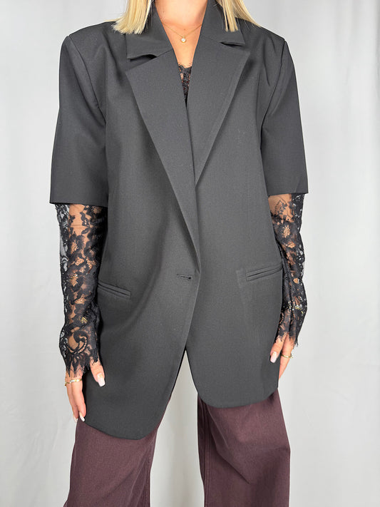 Giacca con Maniche in Pizzo Nera Vicolo