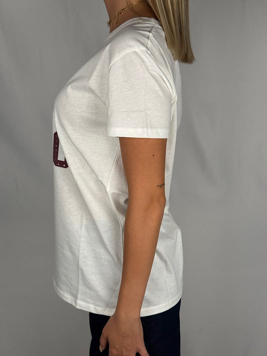 T-Shirt con Stampa Vicolo Bianca