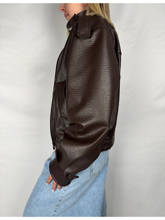 Bomber Eco-Pelle Martellata Vicolo Moro