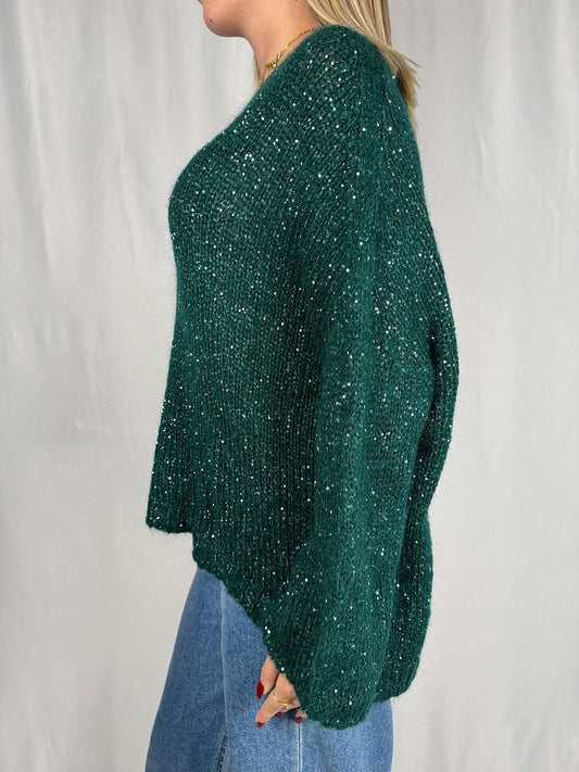 Maglia con Paillettes Verde Gucci Tensione-In
