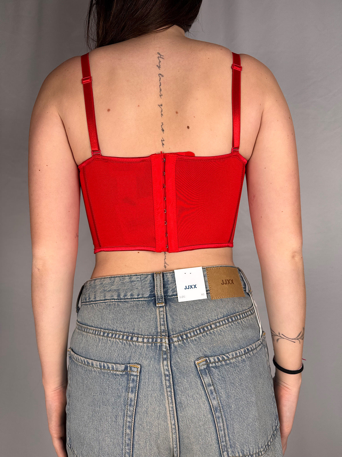 Top Bustier Con Scollo Cuore Vicolo Rosso