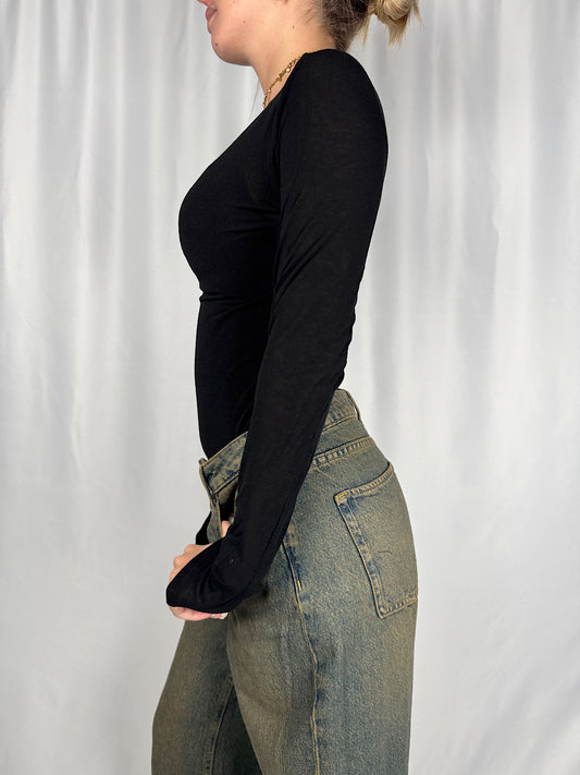 Maglia misto Cachemere Nero Vicolo