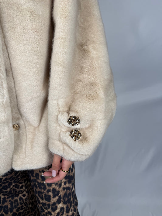 Eco-Pelliccia con Gioiello SusyMix Bianca