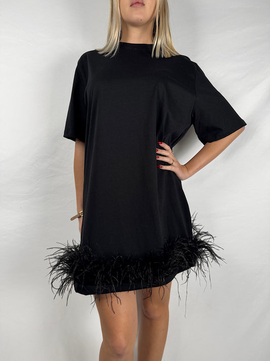 Abito con Piume Nero Vicolo