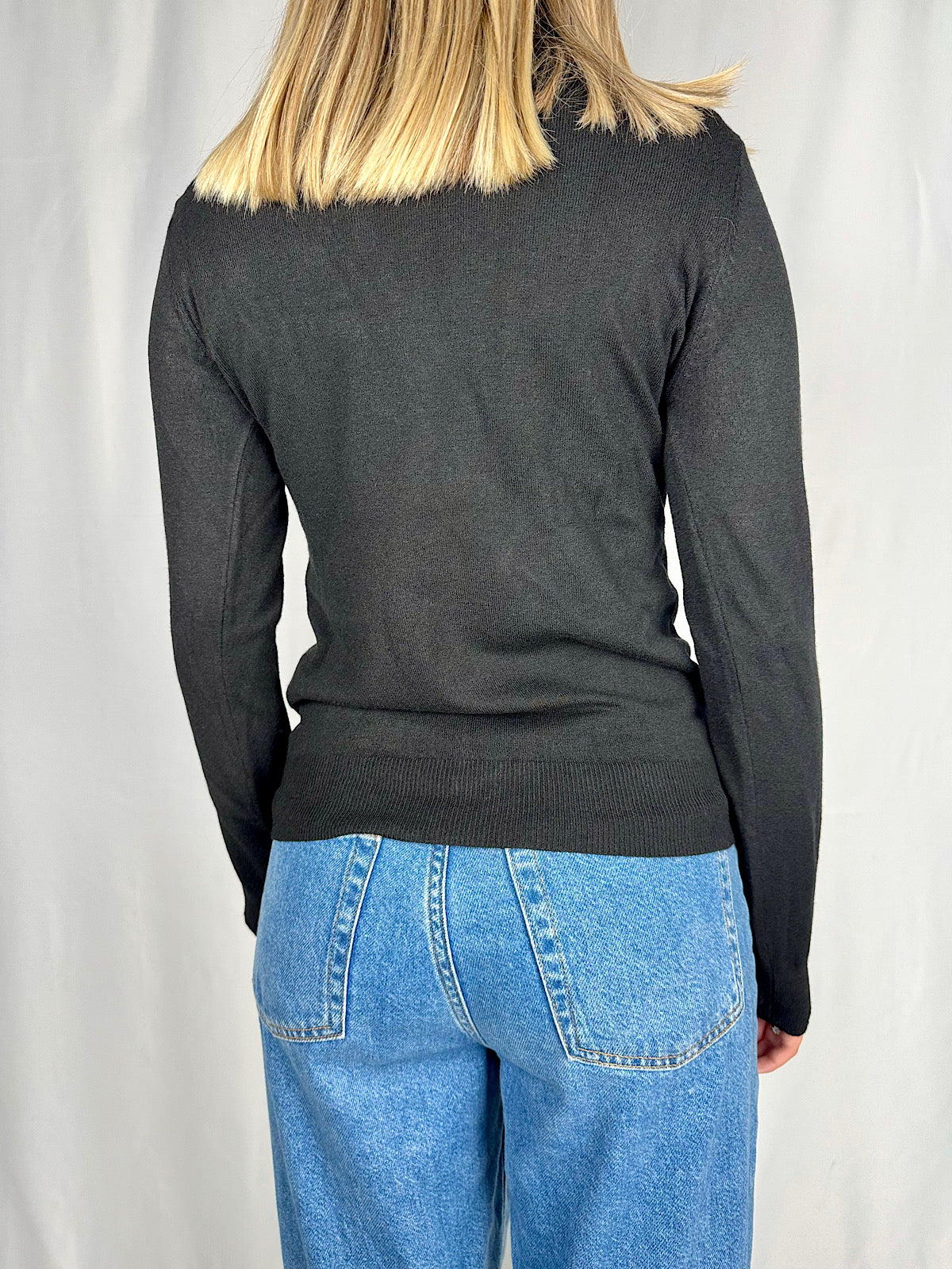 Maglia Slim Girocollo Nera Vicolo