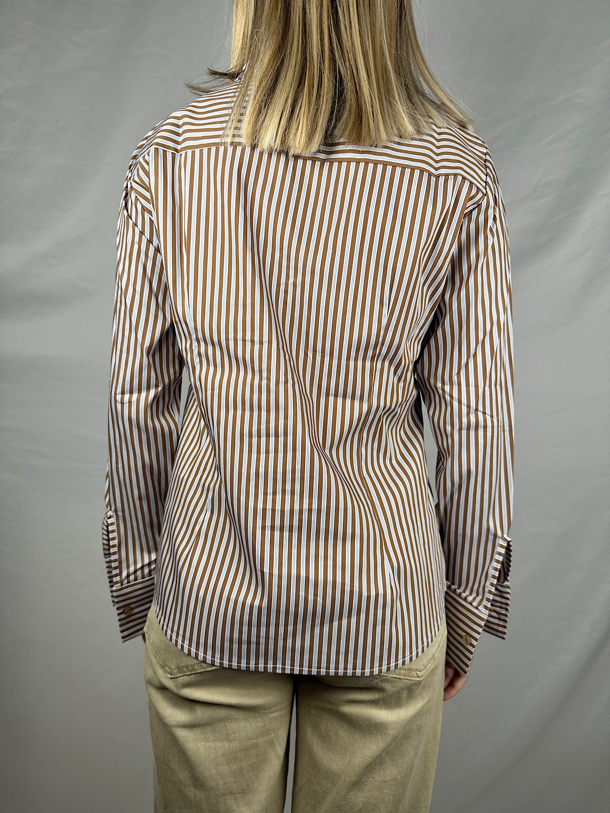 Camicia Gessata Marrone Susy-Mix