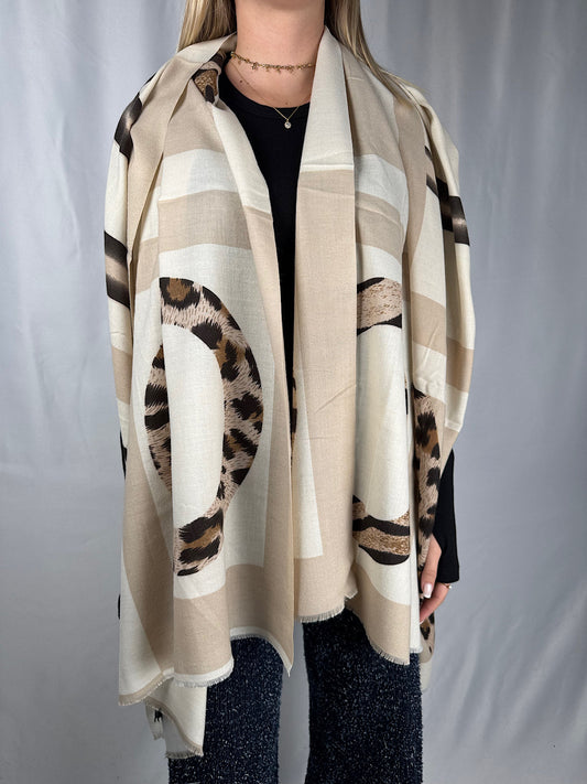 Sciarpa Fantasia Beige e Maculato Armonia