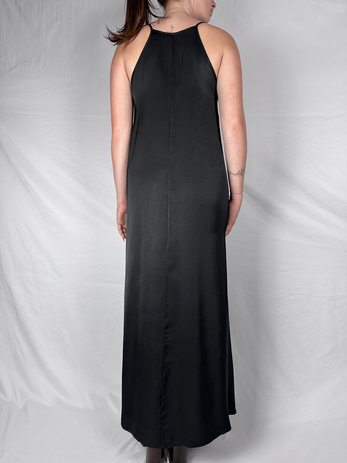 Abito Scollo Quadrato Satin Vicolo Nero
