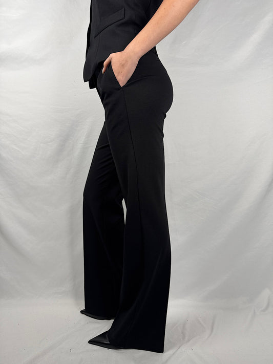 Pantalone a Zampa Punto Milano Nero Vicolo