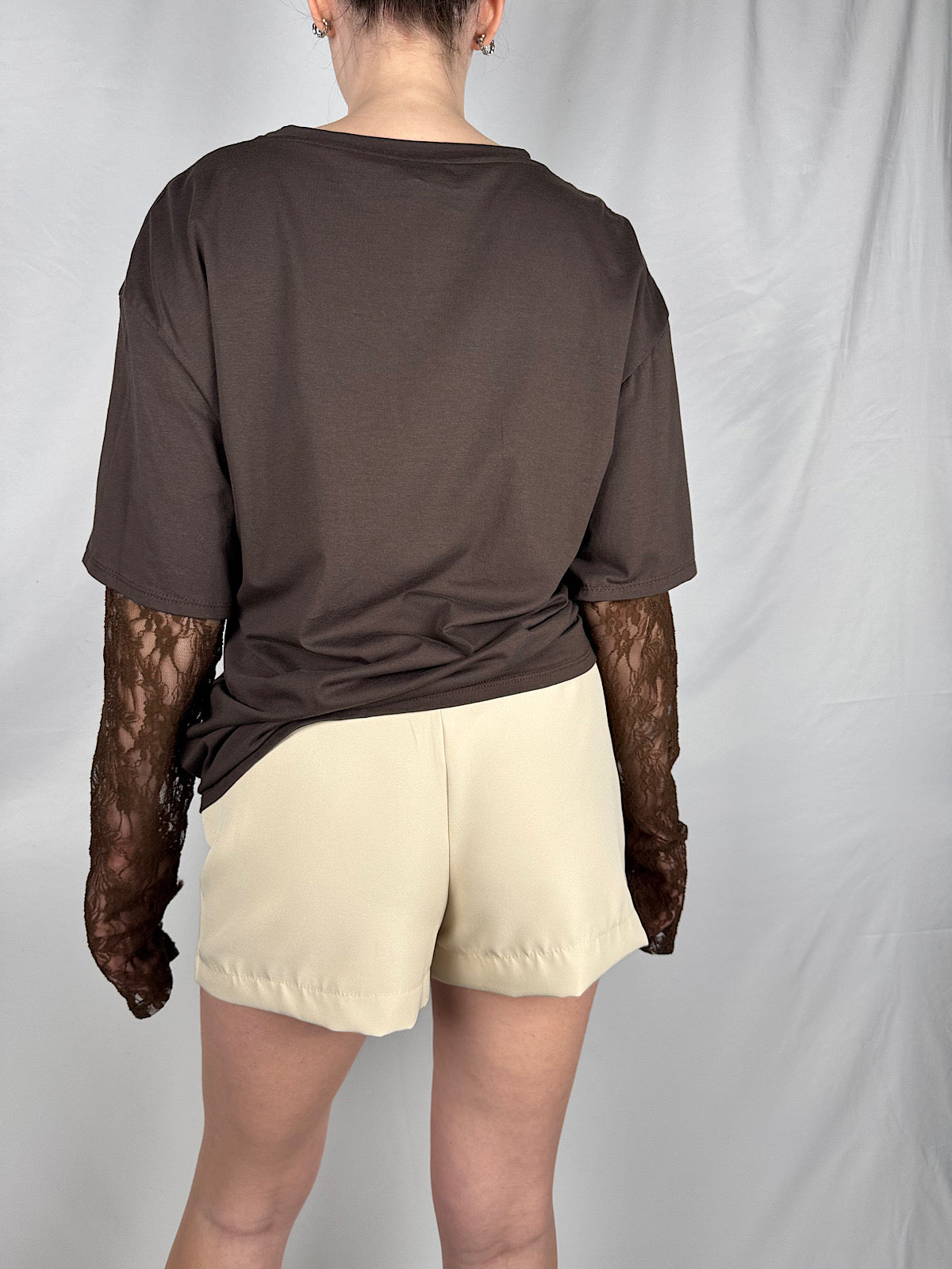 T-Shirt Maniche in Pizzo Moro Armonia