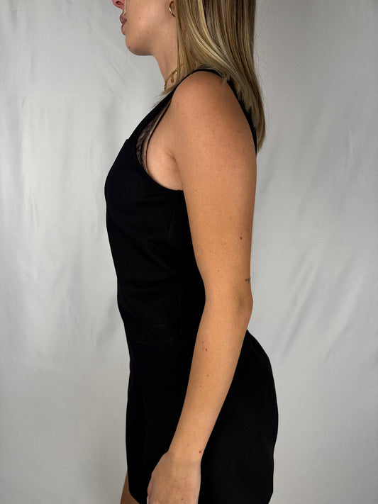 Canotta con Tulle Nero Vicolo