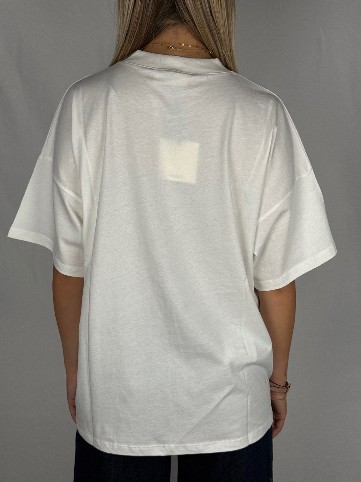 T-Shirt con Stampa Vicolo Bianca