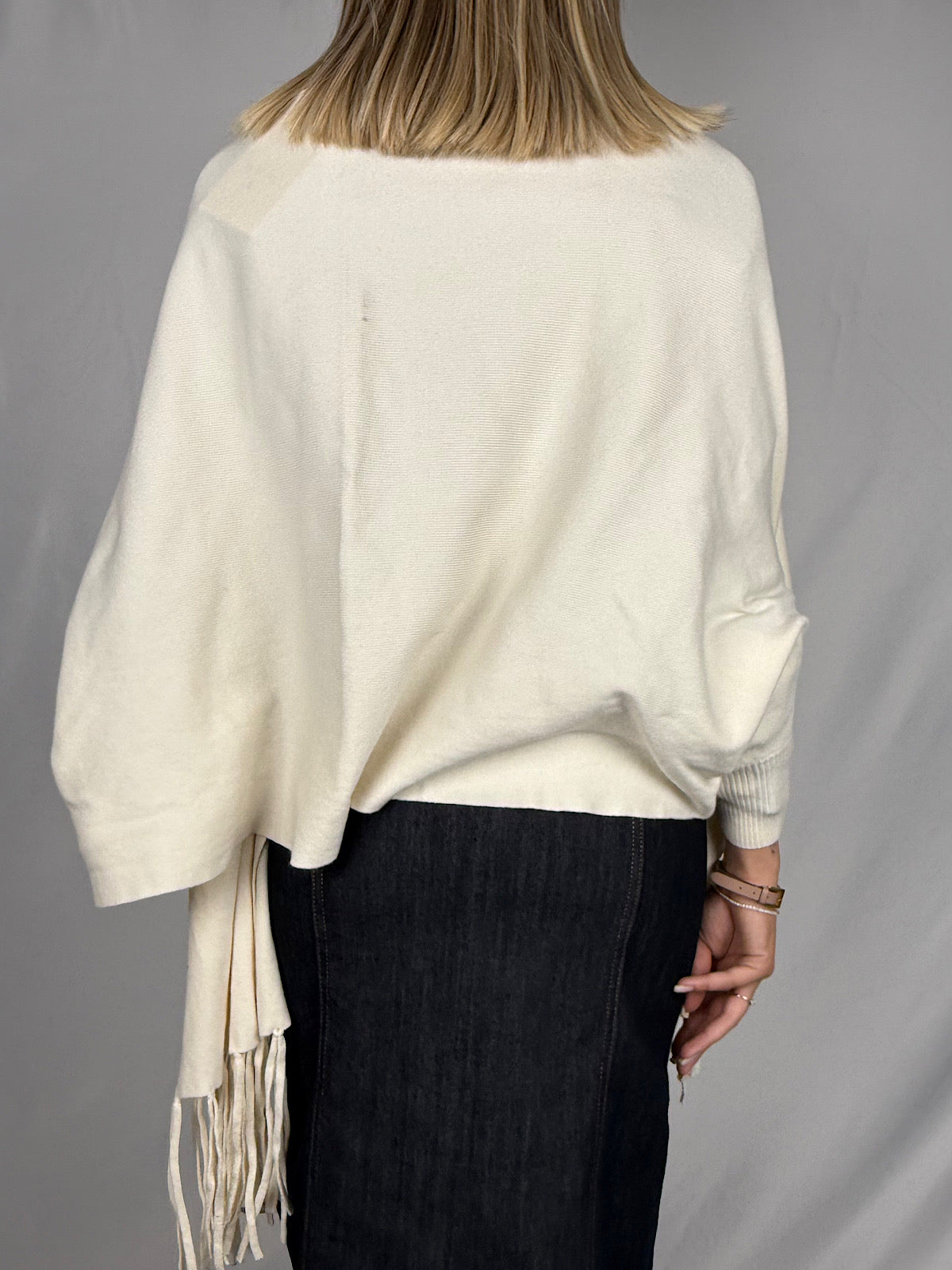 Scialle con Frange SusyMix Bianco
