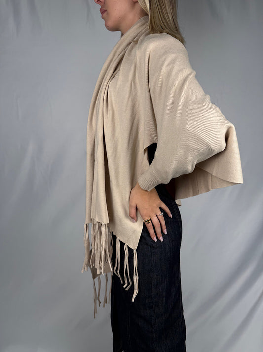 Scialle con Frange SusyMix Beige