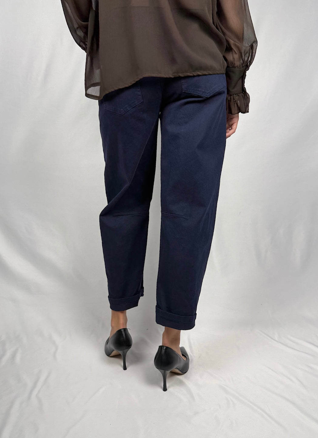 Pantalone con Cintura Tensione-In Blu