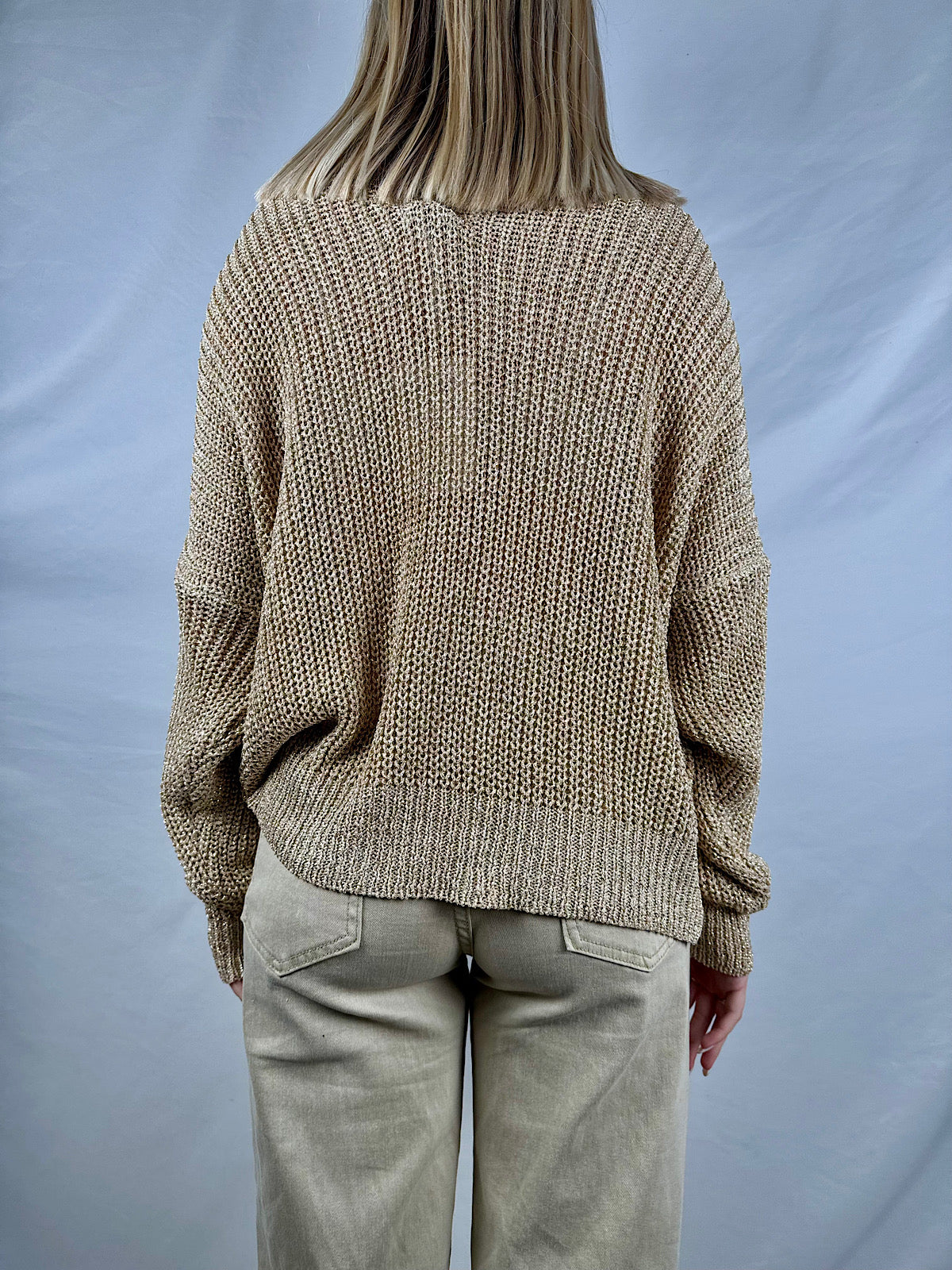 Maglia Scollo a V in Lurex Oro Susy Mix