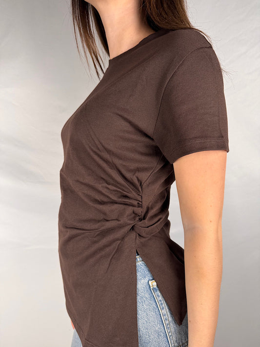 T-Shirt Mezza Manica Con Drappeggio Vicolo Moro