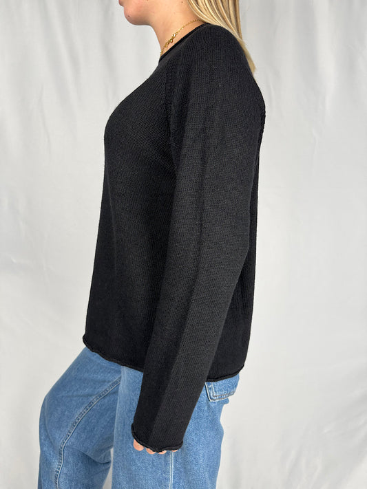 Maglia con Treccia Nero MarkUp