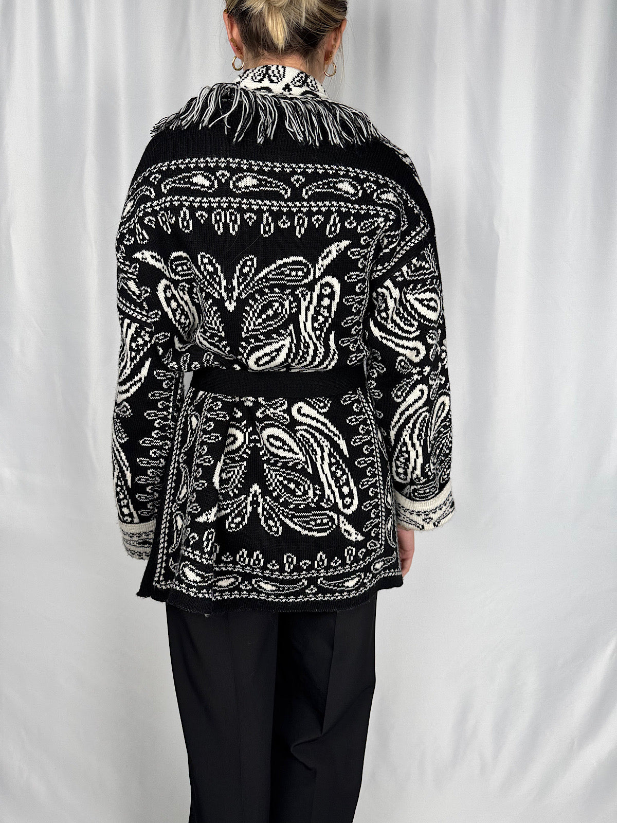 Cardigan Fantasia Bandana Nero Armonia