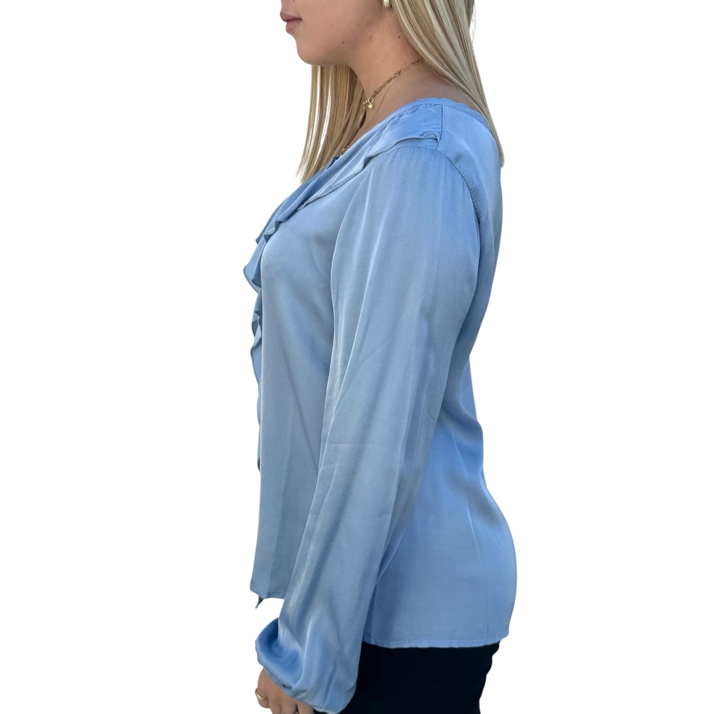 Camicetta con Rouches Azzurra