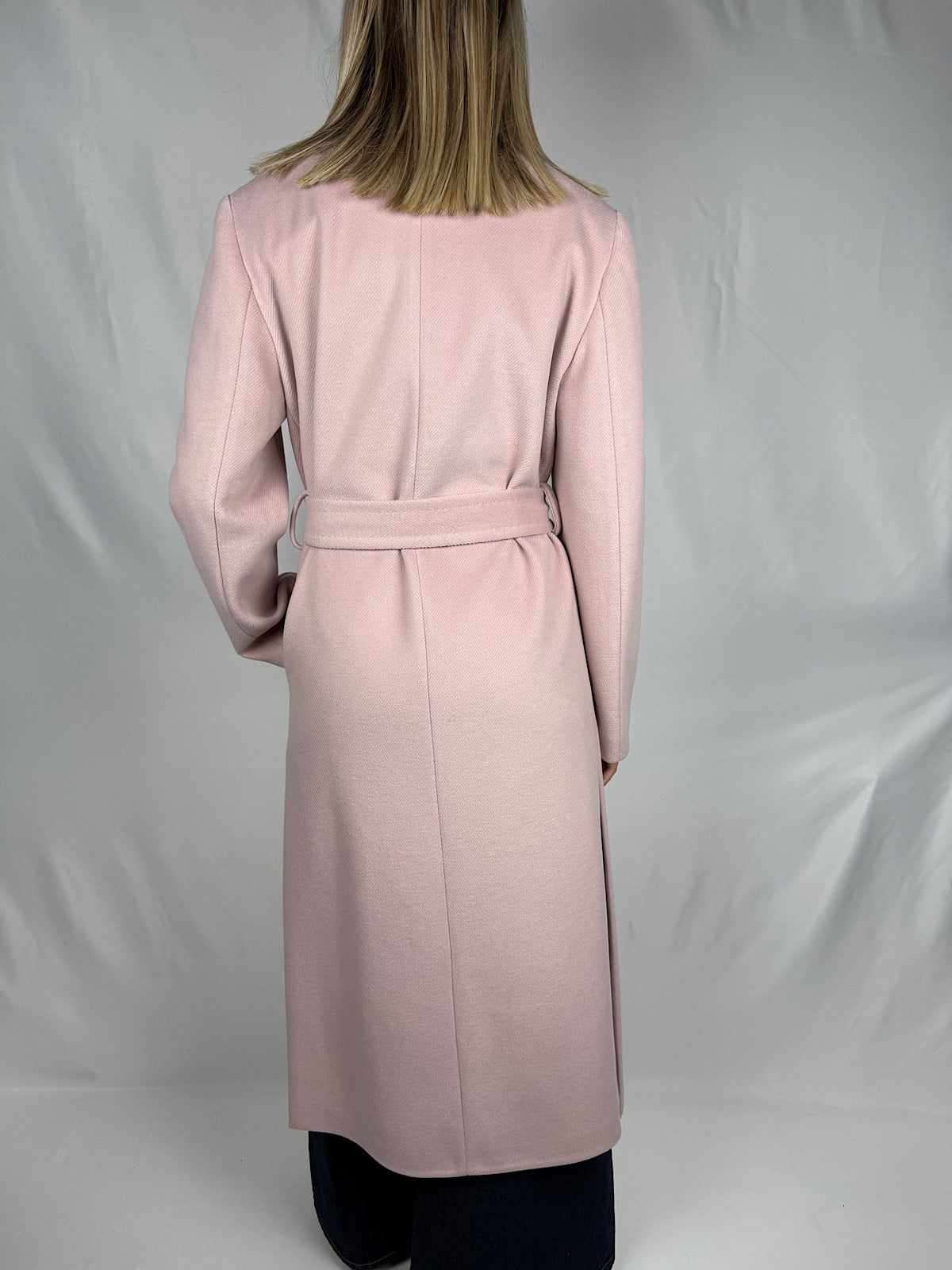 Cappotto con Cintura a Doppio Petto Tensione-In Rosa Baby