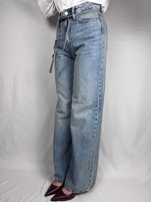 Jeans Wide Fit Con Cinturino JJXX Blue Denim
