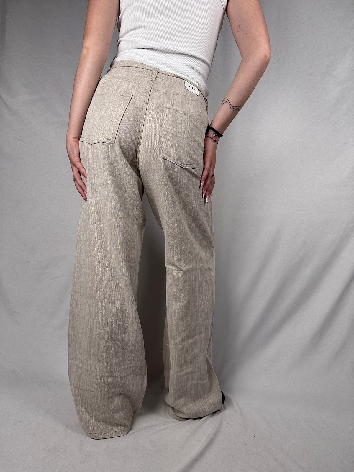 Pantalone Zoe a gamba ampia JJXX Beige Melange