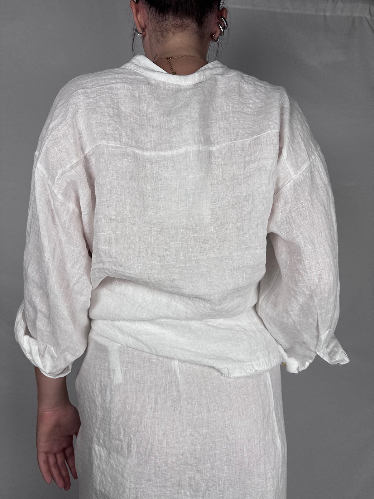 Camicia Lino Tensione In Bianca