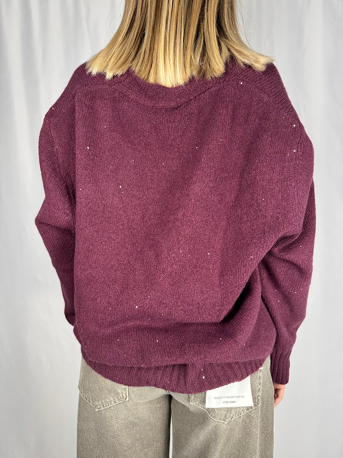 Cardigan con Pailletes Vino SusyMix