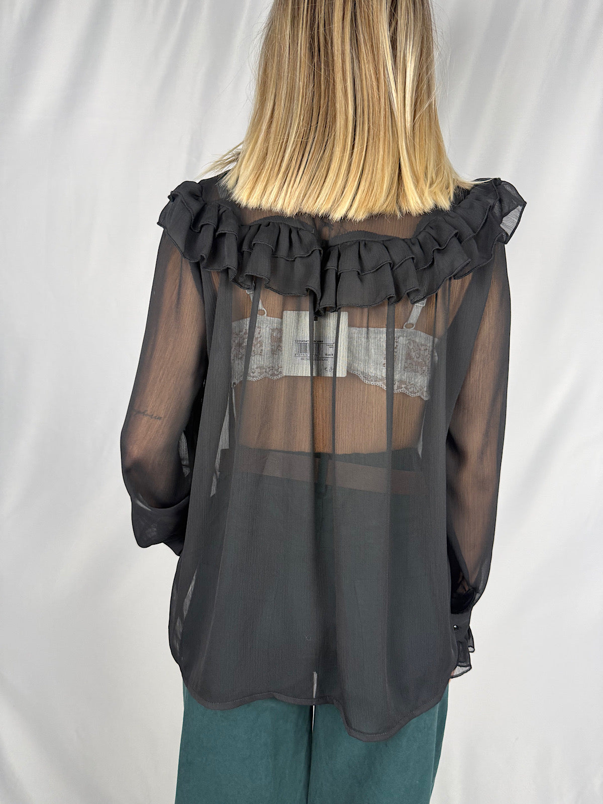 Camicia con Rouches Tensione-In Nera
