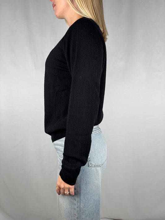 Cardigan Bottoni Gioiello Nero Vicolo