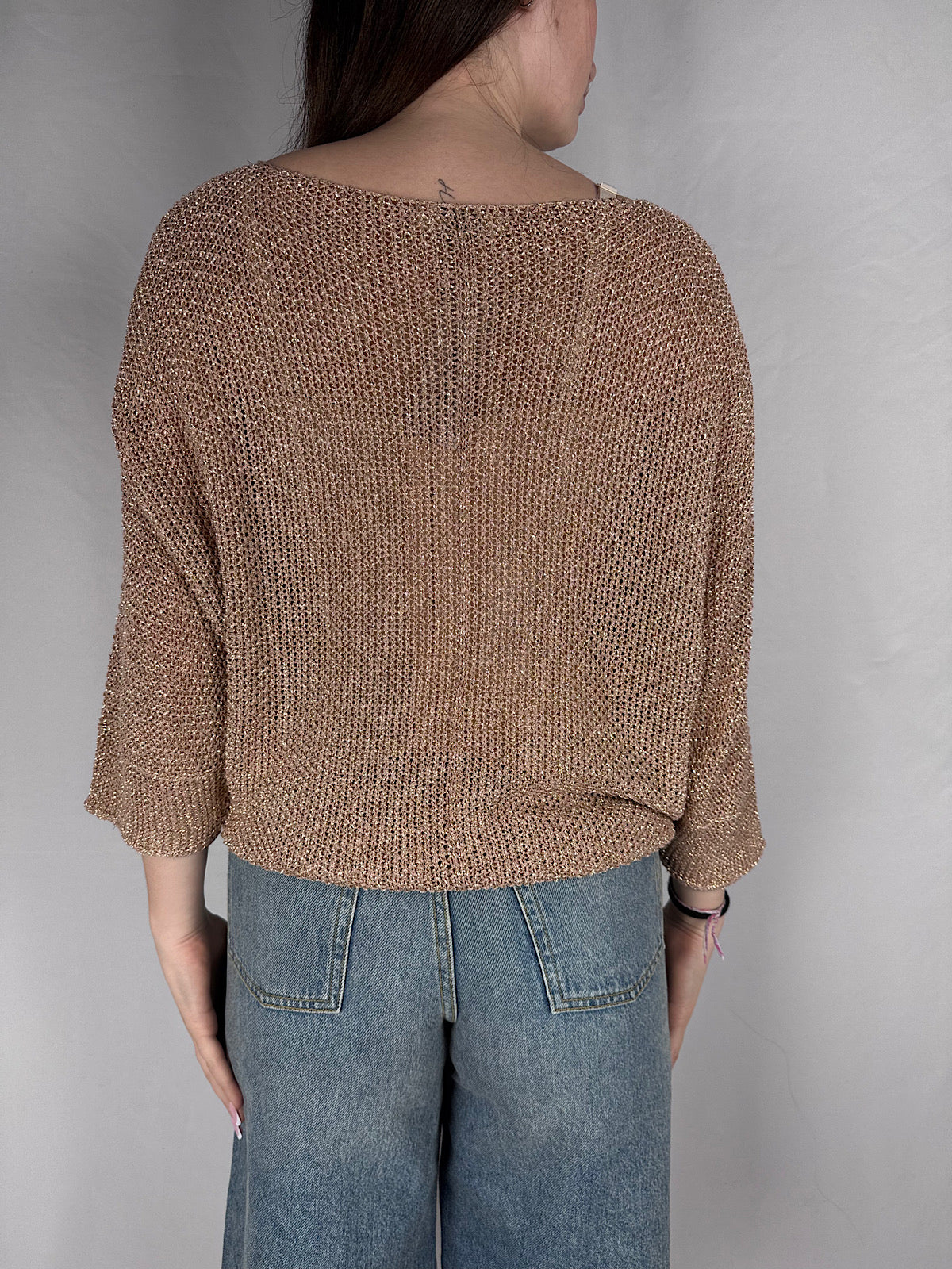 Maglia In Filo Lurex Armonia Cipria