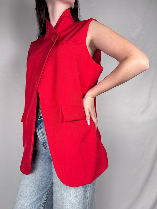 Gilet Con Bottone Armonia Rossa