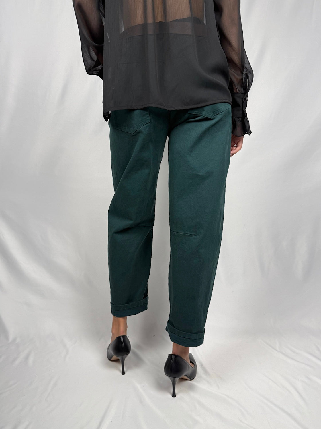 Pantalone con Cintura Tensione-In Verde