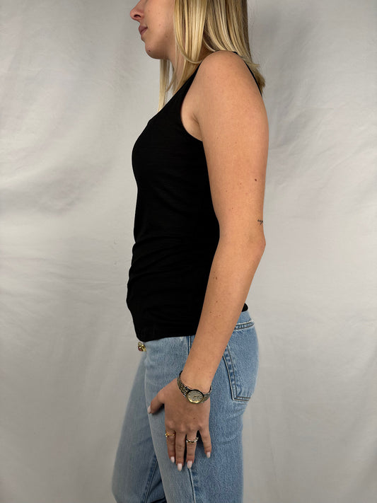 Canotta Scollo Quadro Nero Vicolo