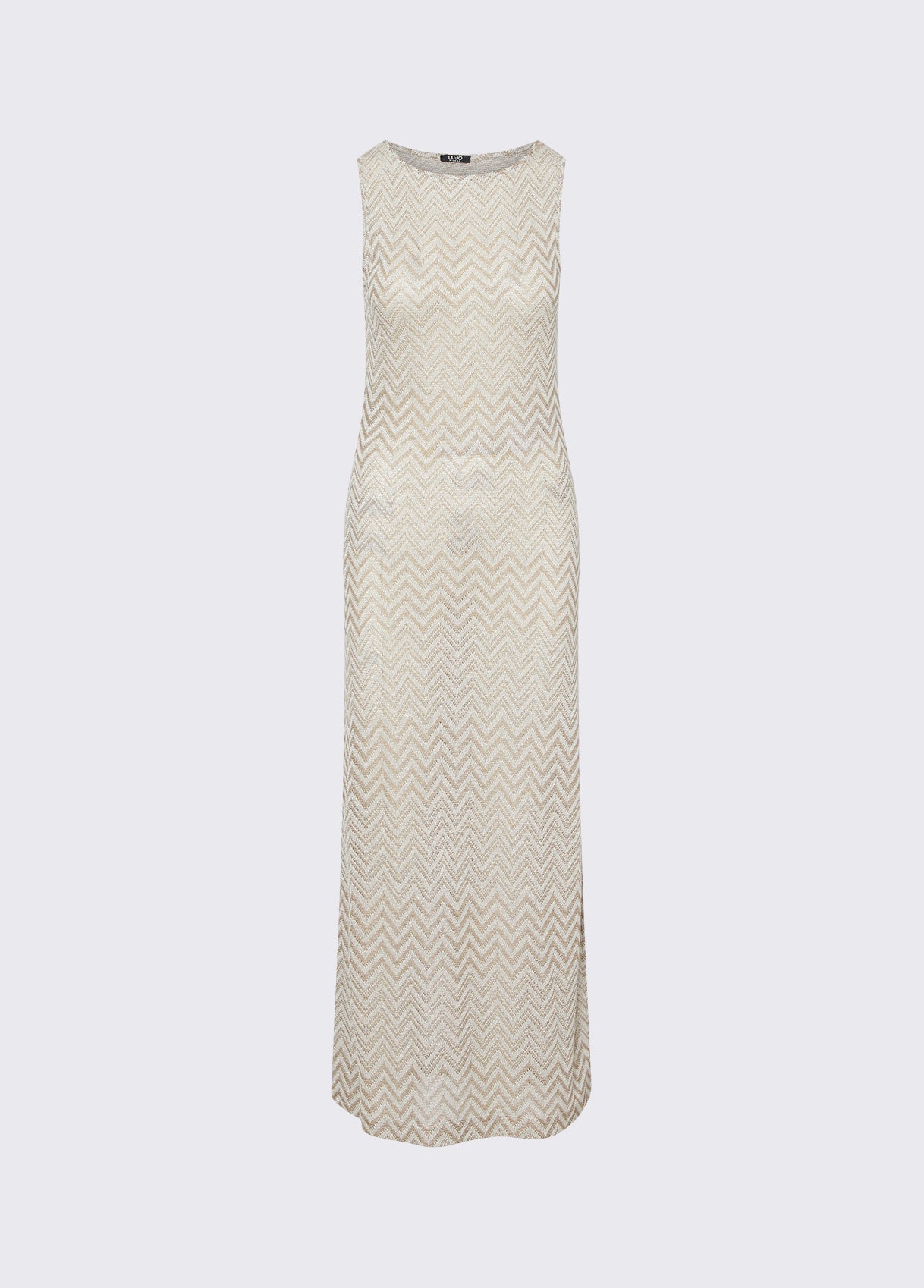Abito Lungo In Maglia Chevron Liu.Jo Beige/Silver