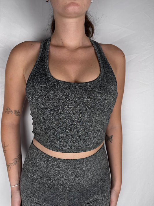 Top Fitness con Reggiseno Integrato Vicolo Grigio Medio Melange