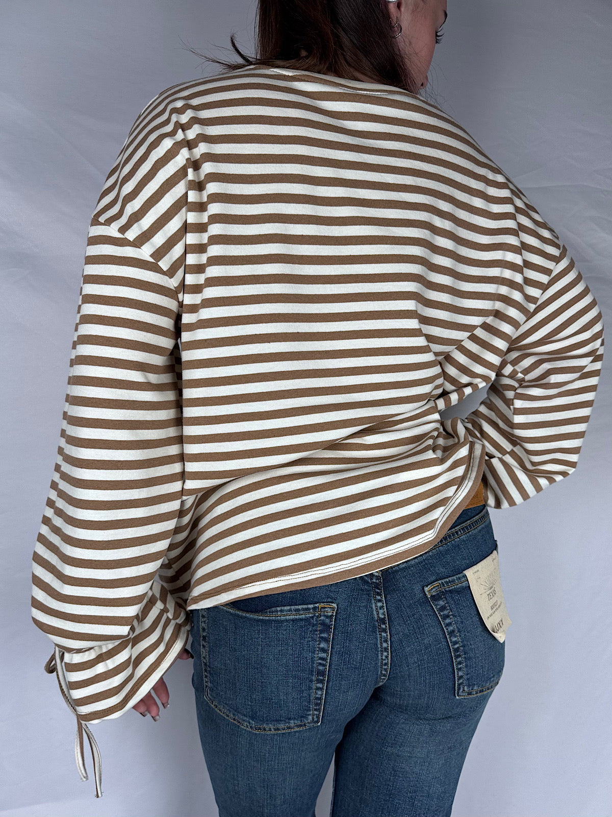 T-shirt Long Sleeve Candy Righe Armonia Beige