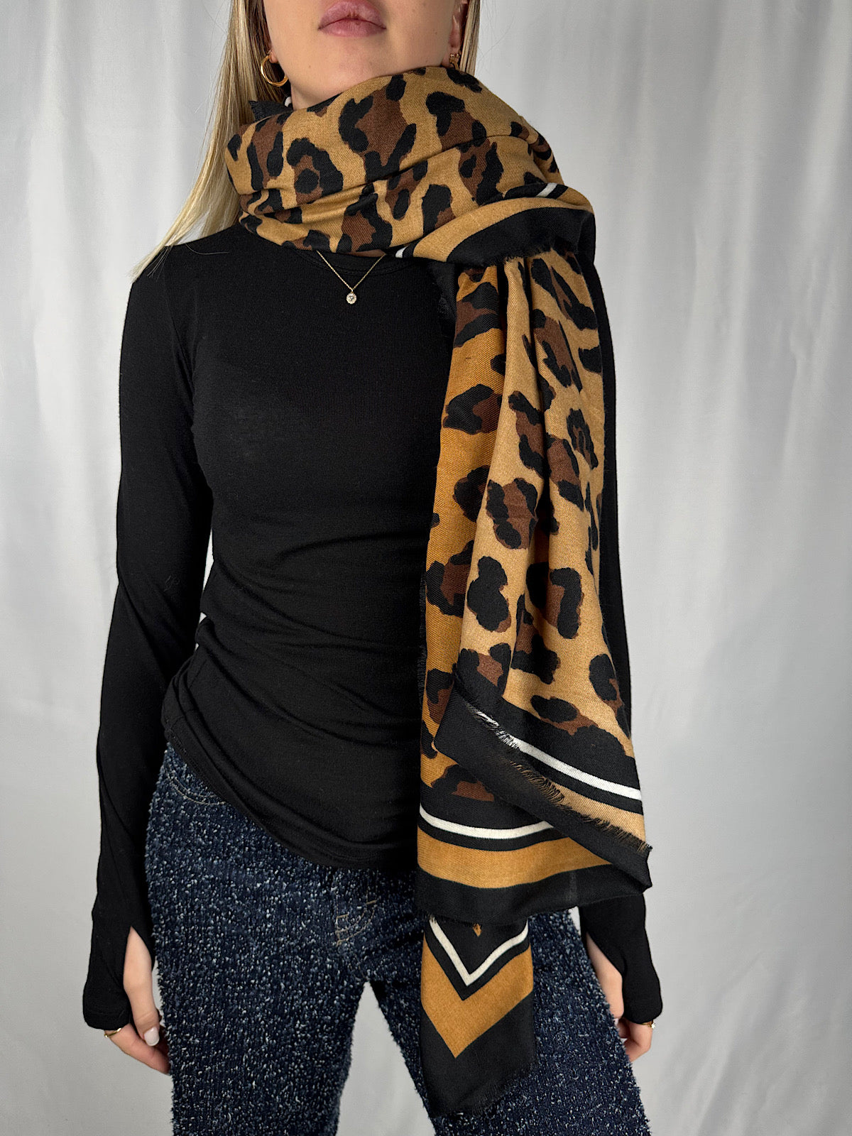 Sciarpa Fantasia Maculata Marrone Armonia