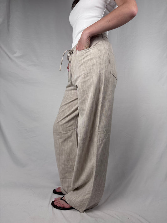 Pantalone Zoe a gamba ampia JJXX Beige Melange