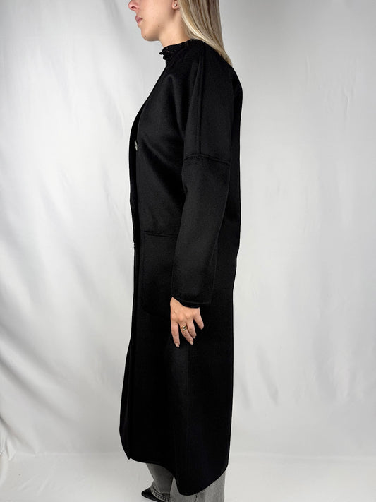 Cappotto Doppiopetto Basic Lungo Vicolo Hand Made Nero