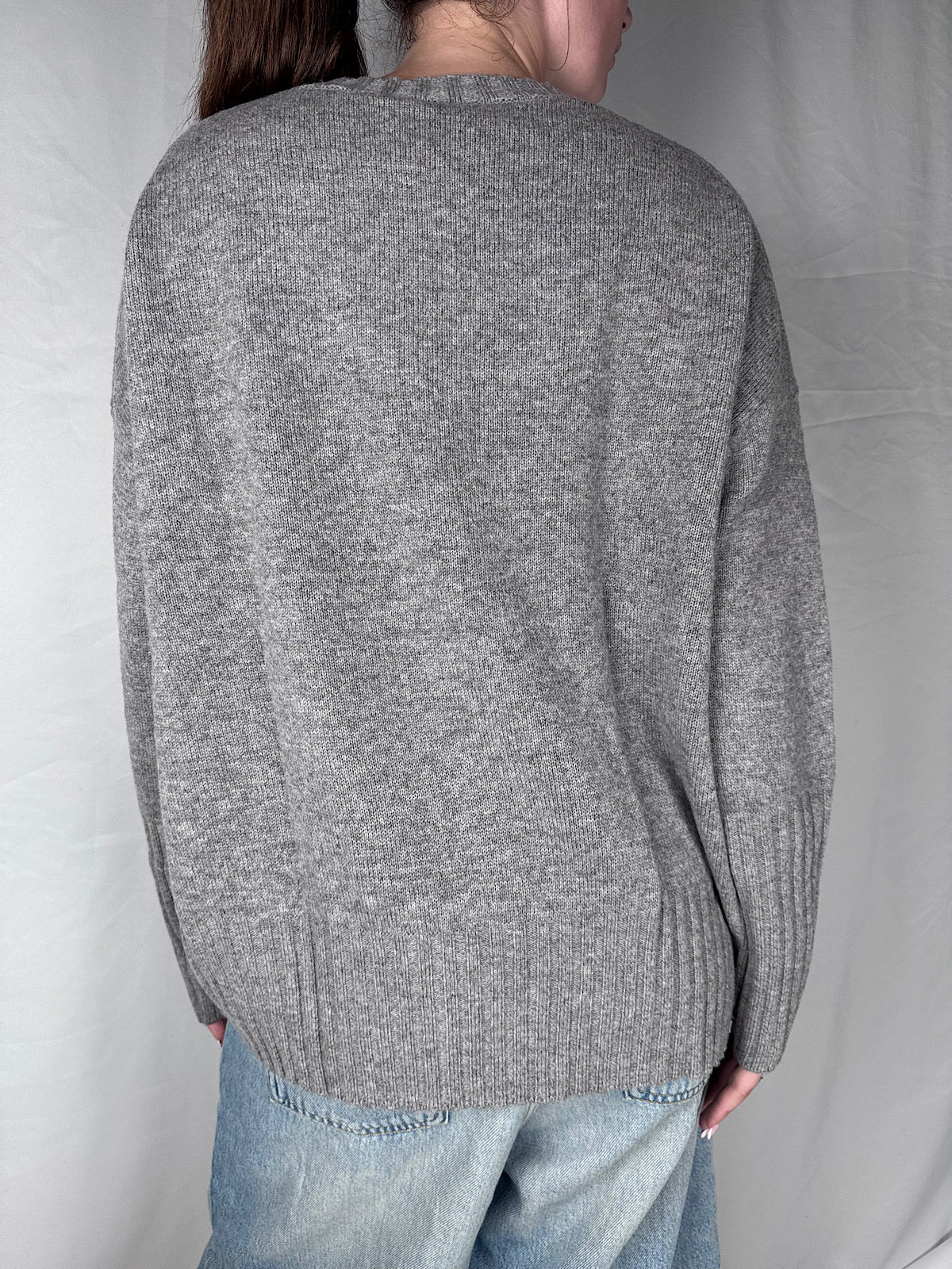 Maglia Scollo V Vicolo Grigio Melange