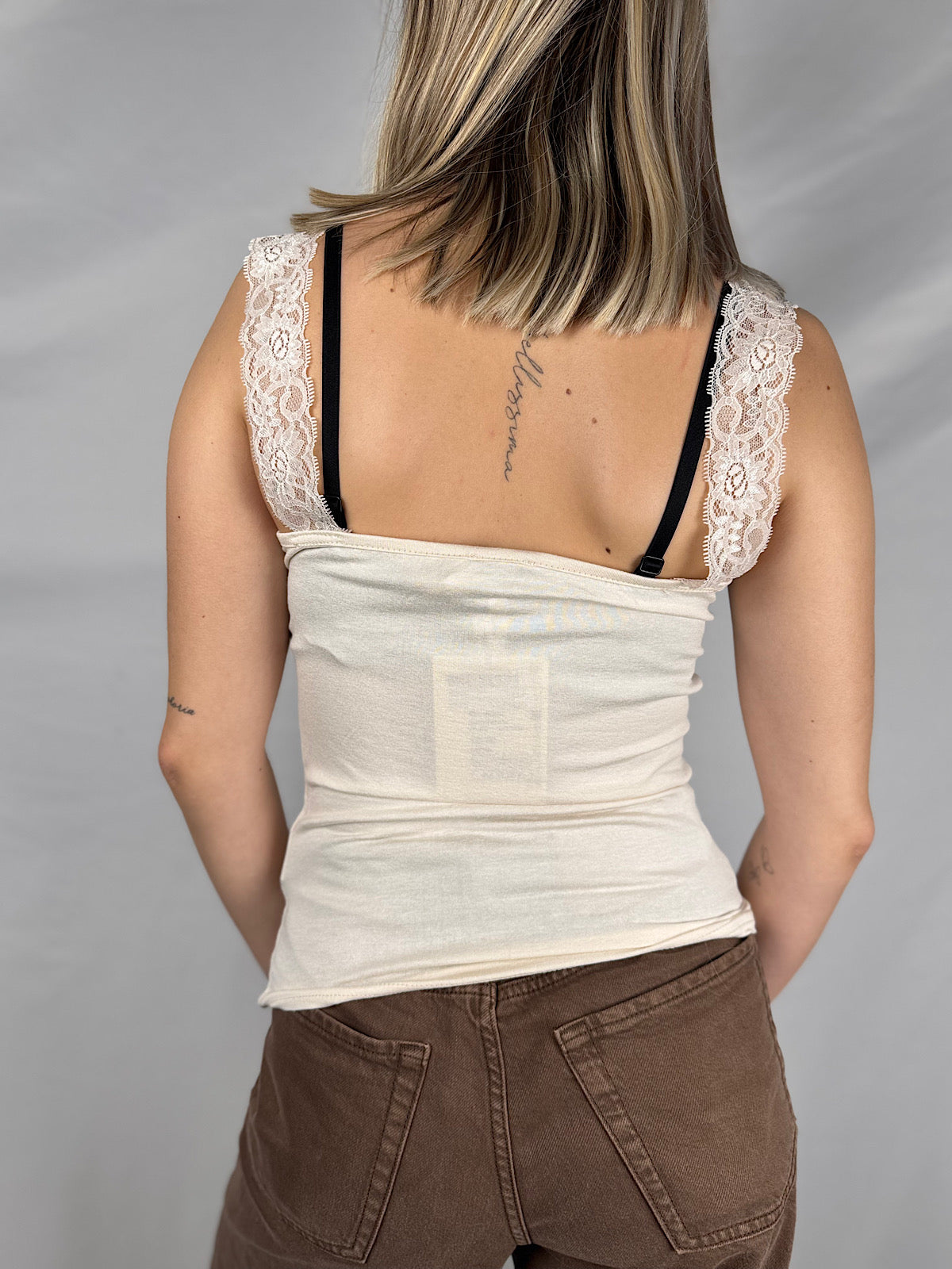 Canotta Pizzo Naturale Susy Mix