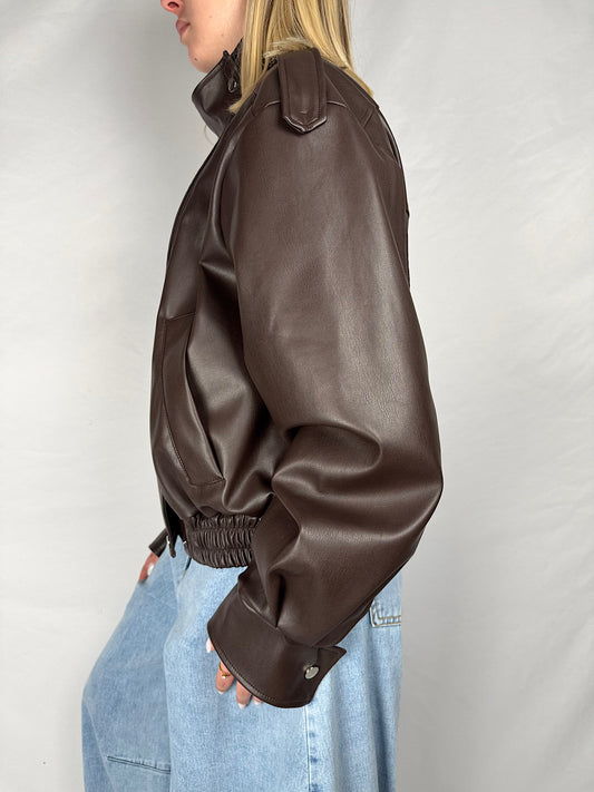 Bomber Eco-Pelle Chiusura Laterale Vicolo Moro