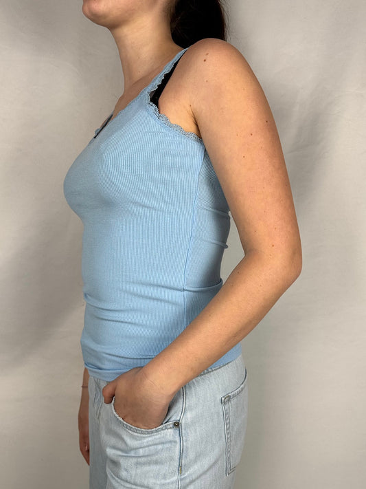 Canotta Basic Dettaglio Pizzo Armonia Celeste