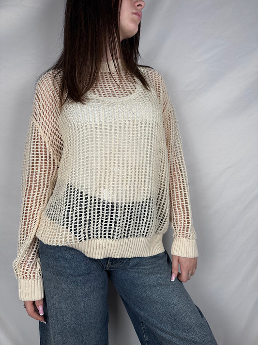 Maglia Traforata Susy Mix Burro